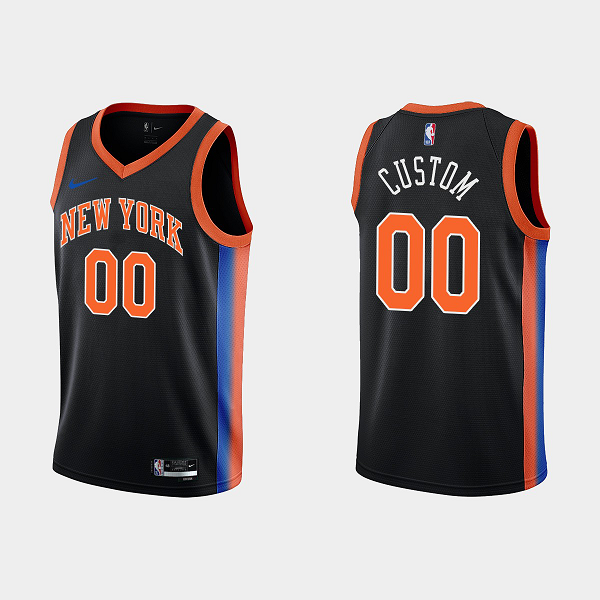 Men's New York Knicks #00 Custom 2022-23 City Edition Black Swingman NBA Jersey