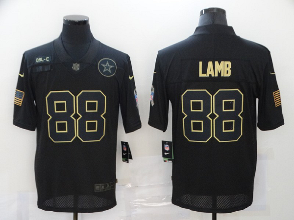 Men's Dallas Cowboys #88 CeeDee Lamb Black 2020 Salute To Service Stitched NFL Nike Limited Jersey