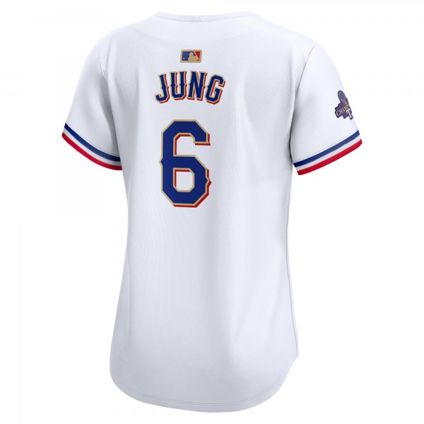 Women's Texas Rangers Josh Jung Nike White 2024 Gold Collection Limited Player Jersey