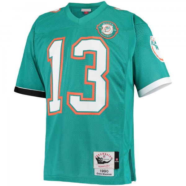 Men's Miami Dolphins 1990 Dan Marino Mitchell & Ness Aqua Throwback Retired Player Jersey