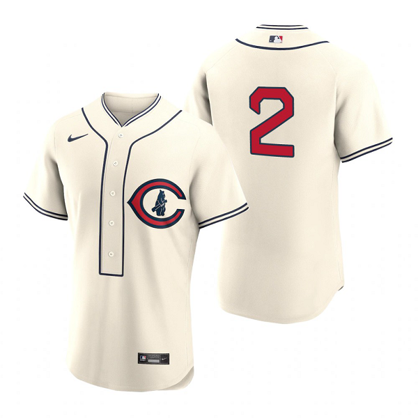 Men's MLB Chicago Cubs Nico Hoerner #2 2022 Field of Dreams Cream Jersey