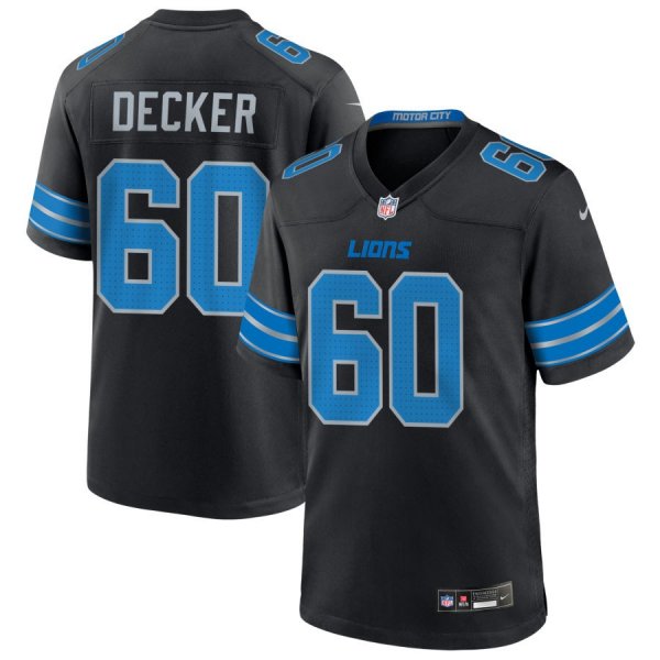 Men's #60 Taylor Decker Nike Detroit Lions Black Alternate Game Jersey