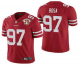 Men's San Francisco 49ers #97 Nick Bosa Red 75th Anniversary Patch 2021 Vapor Untouchable Stitched Nike Limited Jersey