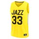 Men's Utah Jazz Johnny Juzang Fanatics Yellow Fast Break Replica Player Jersey - Icon Edition