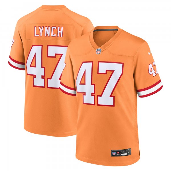 Men's Tampa Bay Buccaneers John Lynch Nike Orange Throwback Game Jersey