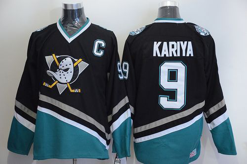 Anaheim Ducks #9 Paul Kariya Black CCM Throwback Stitched NHL Jersey