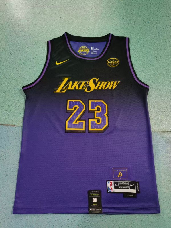 Men's #23 LeBron James Los Angeles Lakers Purple City Edition Jersey