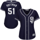 Women's San Diego Padres #51 Trevor Hoffman Navy Blue Majestic MLB Alternate Cool Base Jersey