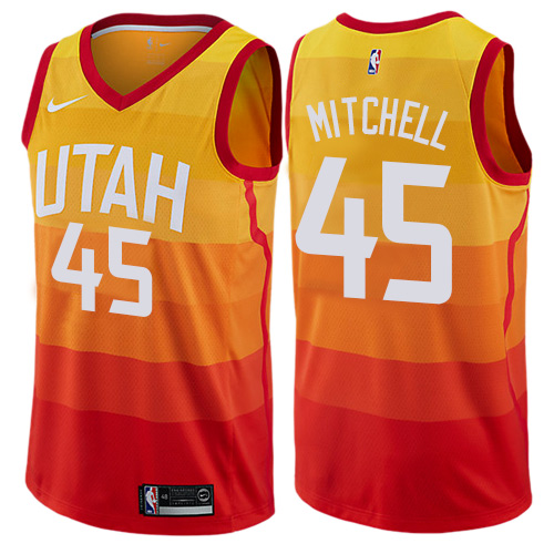 Utah Jazz #45 Donovan Mitchell Orange NBA Swingman City Edition 2019/20 Jersey