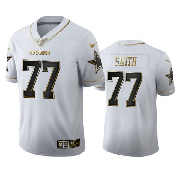 Dallas Cowboys #77 Tyron Smith Men's Nike White Golden Edition Vapor Limited NFL 100 Jersey