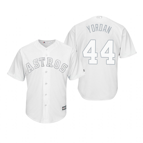 Men's Houston Astros #44 Yordan Alvarez White 2019 Players Weekend MLB Jersey