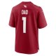 Men's Arizona Cardinals Number 1 Dad Nike Cardinal Game Jersey