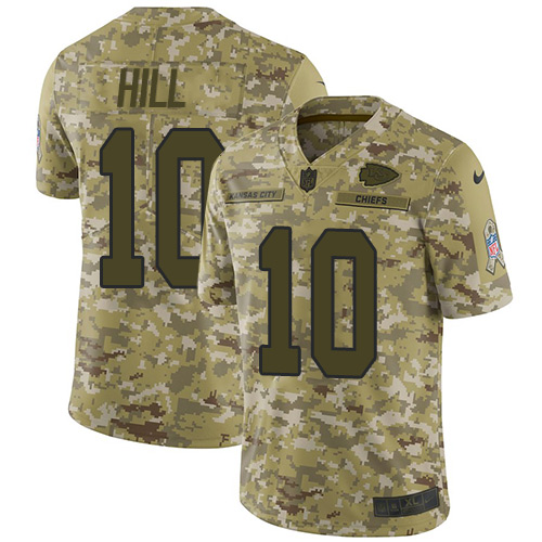 Nike Kansas City Chiefs #10 Tyreek Hill Camo Youth Stitched NFL Limited 2018 Salute to Service Jersey