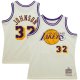 Men's Los Angeles Lakers Magic Johnson Mitchell & Ness Cream Chainstitch Swingman Jersey