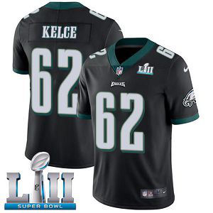 Men's Nike NFL Philadelphia Eagles #62 Jason Kelce Limited Alternate Black Vapor Untouchable Super Bowl LII Jersey