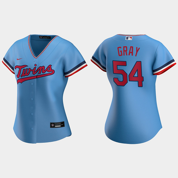 Women's Minnesota Twins #54 Sonny Gray Light Blue MLB Jersey