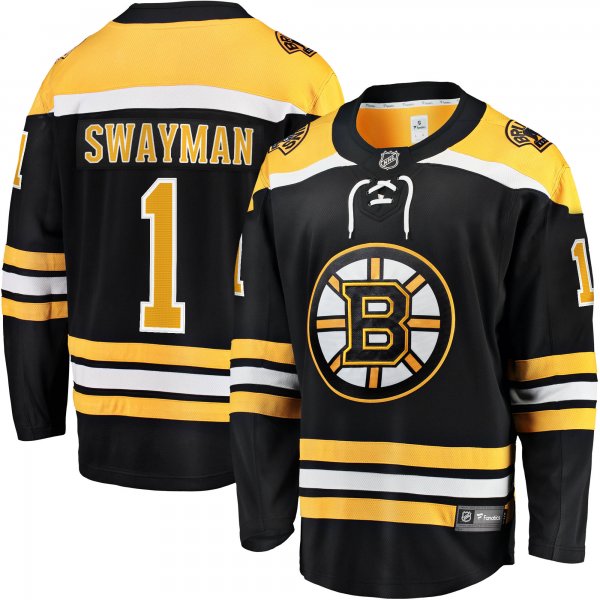 Men's Boston Bruins Jeremy Swayman Fanatics Black Home Breakaway Replica Jersey