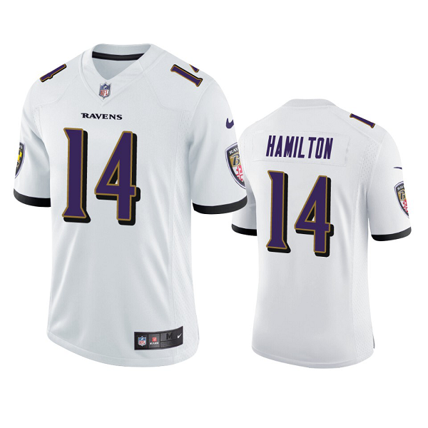 Men's Baltimore Ravens Kyle Hamilton White 2022 NFL New Draft Vapor Limited Jersey