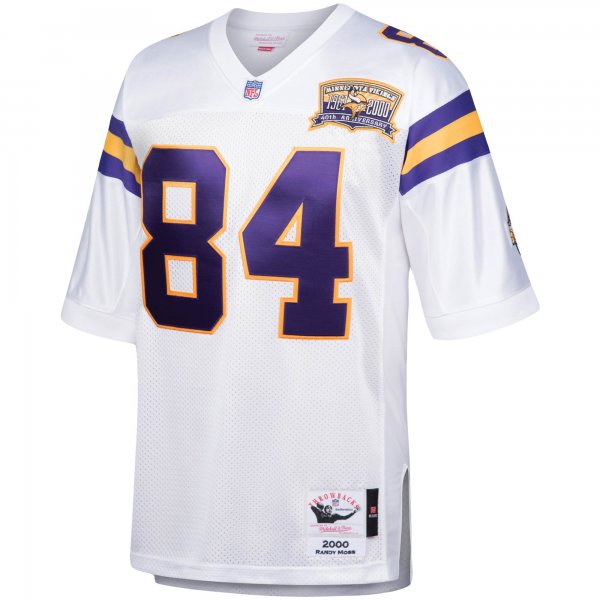 Men's Minnesota Vikings 2000 Randy Moss Mitchell & Ness White Throwback Retired Player Jersey