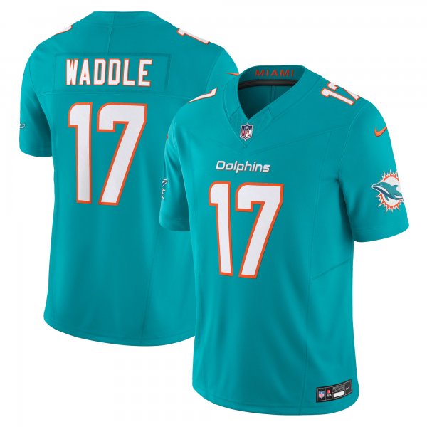 Men's Miami Dolphins Jaylen Waddle Nike Aqua Vapor F.U.S.E. Limited Jersey