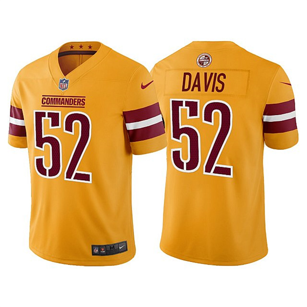 Men's Washington Commanders #52 Jamin Davis Gold Vapor Untouchable Stitched Football Jersey