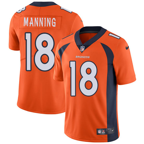 Nike Denver Broncos #18 Peyton Manning Orange Team Color Youth Stitched NFL Vapor Untouchable Limited Jersey