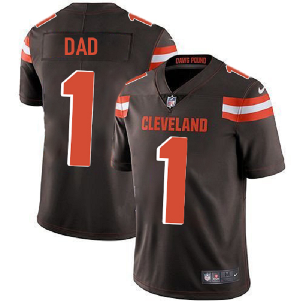 Men's Nike Cleveland Browns #1 Dad Brown Team Color Vapor Untouchable Limited Player NFL Jersey