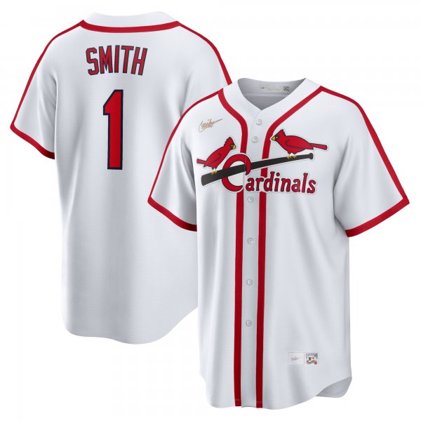 Men's St. Louis Cardinals Ozzie Smith Nike White Home Cooperstown Collection Player Jersey