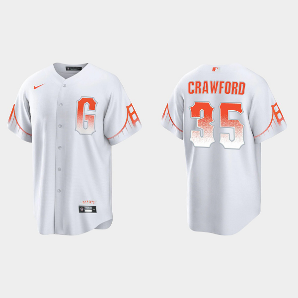 Men's San Francisco Giants #35 Brandon Crawford White 2021 City Connect Jersey