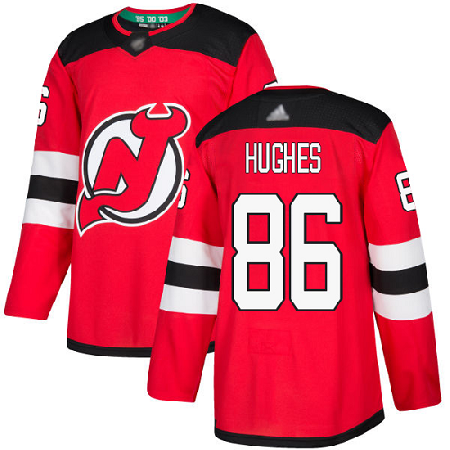 New Jersey Devils Jersey #86 Jack Hughes Red Home Stitched NHL Jersey