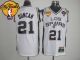 Men's San Antonio Spurs #21 Tim Duncan White Latin Nights Finals Patch Stitched NBA Jersey