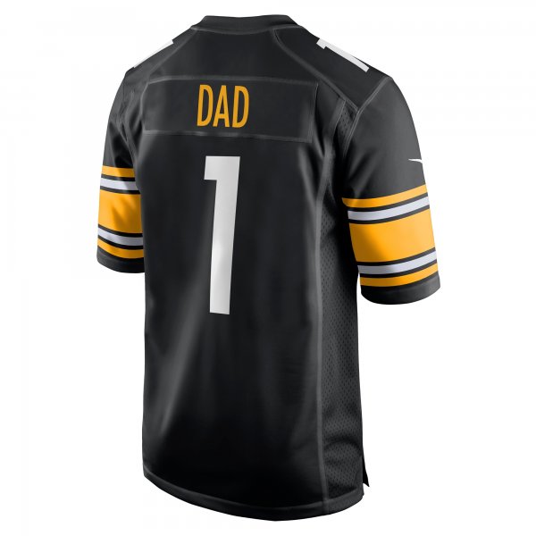 Men's Pittsburgh Steelers Number 1 Dad Nike Black Game Jersey