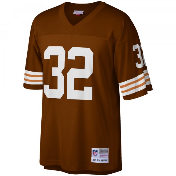 Men's Cleveland Browns Jim Brown Mitchell & Ness Brown Big & Tall 1963 Retired Player Replica Jersey