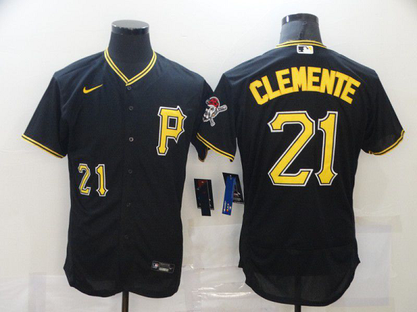 Men's Pittsburgh Pirates #21 Roberto Clemente Black Stitched MLB Flex Base Nike Jersey