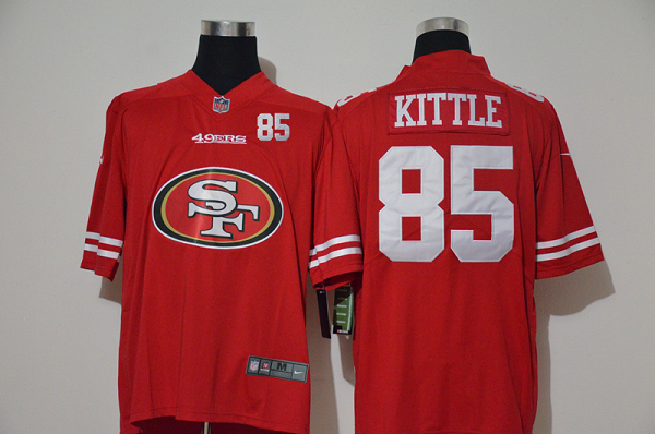 Men's San Francisco 49ers #85 George Kittle Red 2020 Big Logo Number Vapor Untouchable Stitched NFL Nike Fashion Limited Jersey