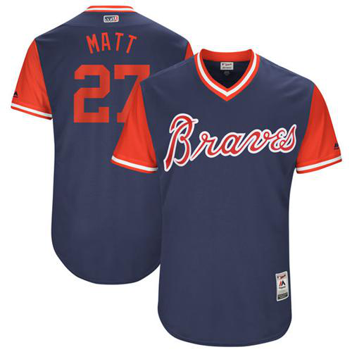 Atlanta Braves #27 Matt Kemp Navy "Matt" Players Weekend Stitched MLB Jersey