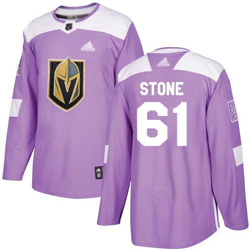 Vegas Golden Knights #61 Mark Stone Purple Fights Cancer Stitched Youth Hockey Jersey