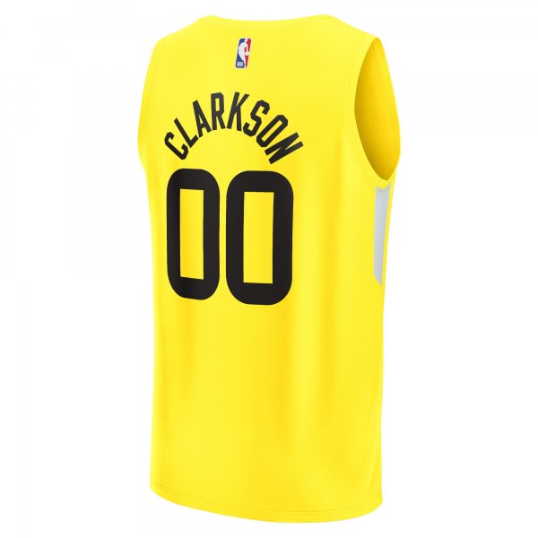 Youth Utah Jazz Jordan Clarkson Fanatics Yellow Fast Break Player Jersey - Icon Edition